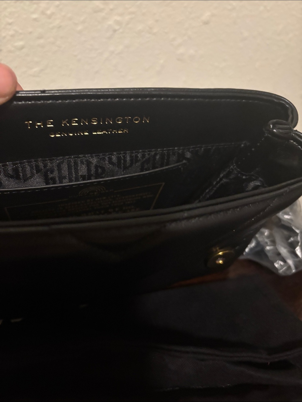 Kurt Geiger Black Quilted Leather Shoulder Bag with Gold Script Logo - Picture 6 of 8
